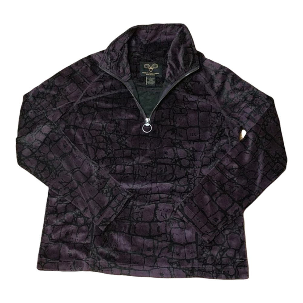 Wooly Bully Wear Cracked Pullover Flecce Jacket